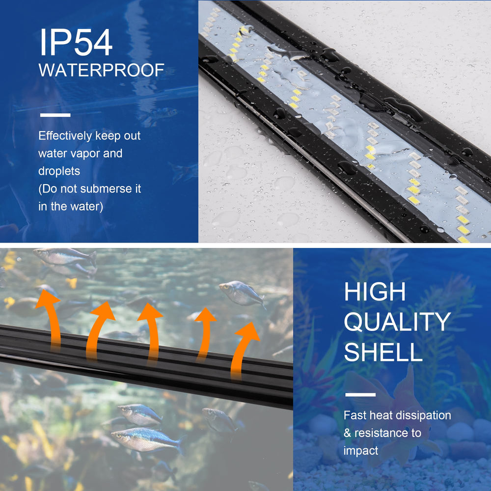 IRQWY LED aquarium light IP44 waterproof design protects electronics near water