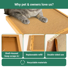 IRRESTRICO durable corrugated cardboard scratcher withstands frequent clawing