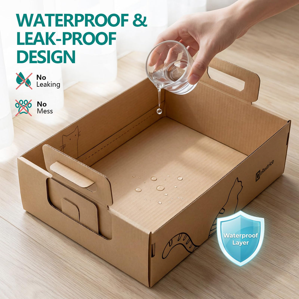 IRRESTRICO raised sides trap litter and reduce mess.