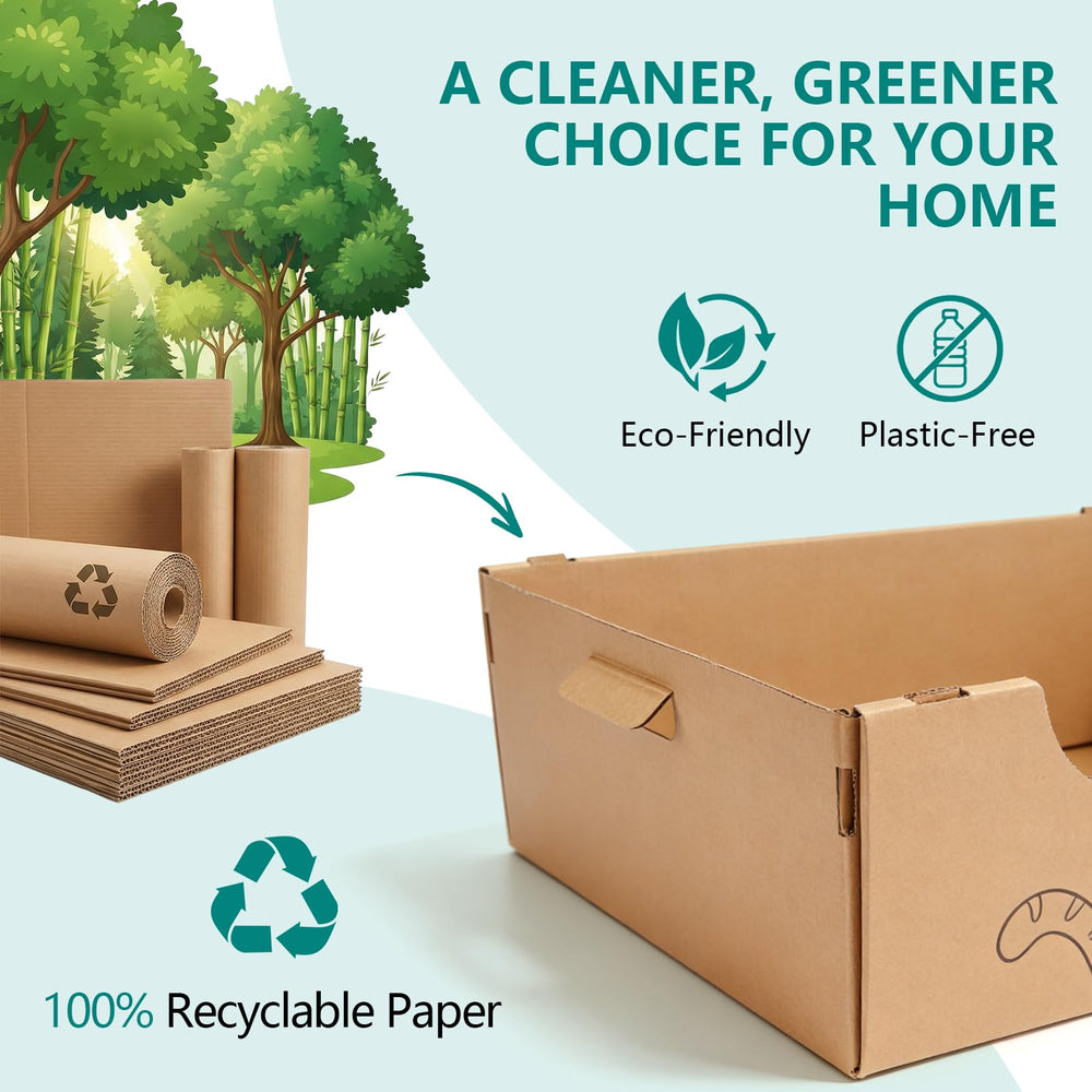 IRRESTRICO three-pack set provides versatile backup litter boxes for home or travel.