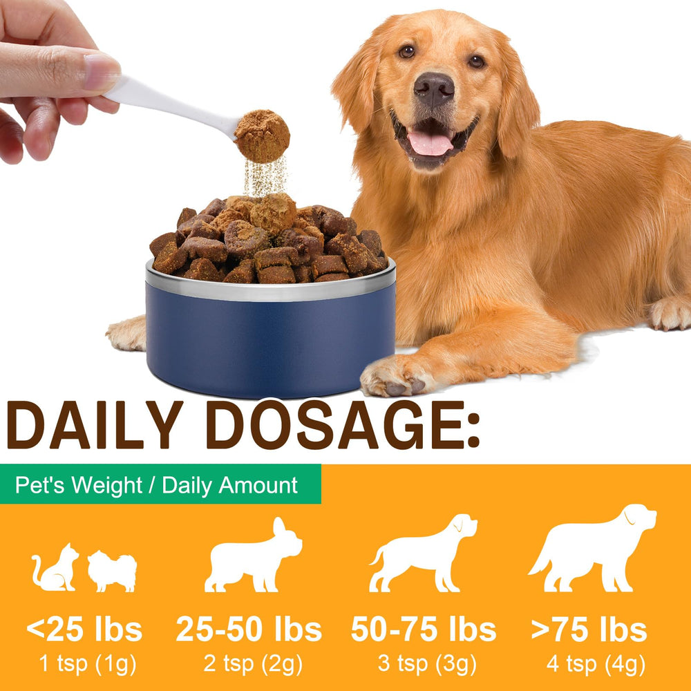 IRSRDOQU powder sprinkled into pet food for daily use.