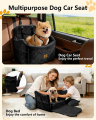Ishineon dog seat 2-in-1 converts to a bed for easy relaxation after car trips.