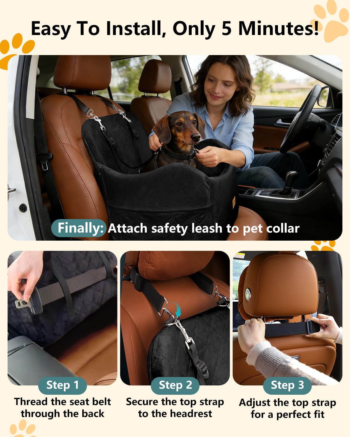 Ishineon dog seat double cushion cover ensures skin-friendly comfort and easy washing.
