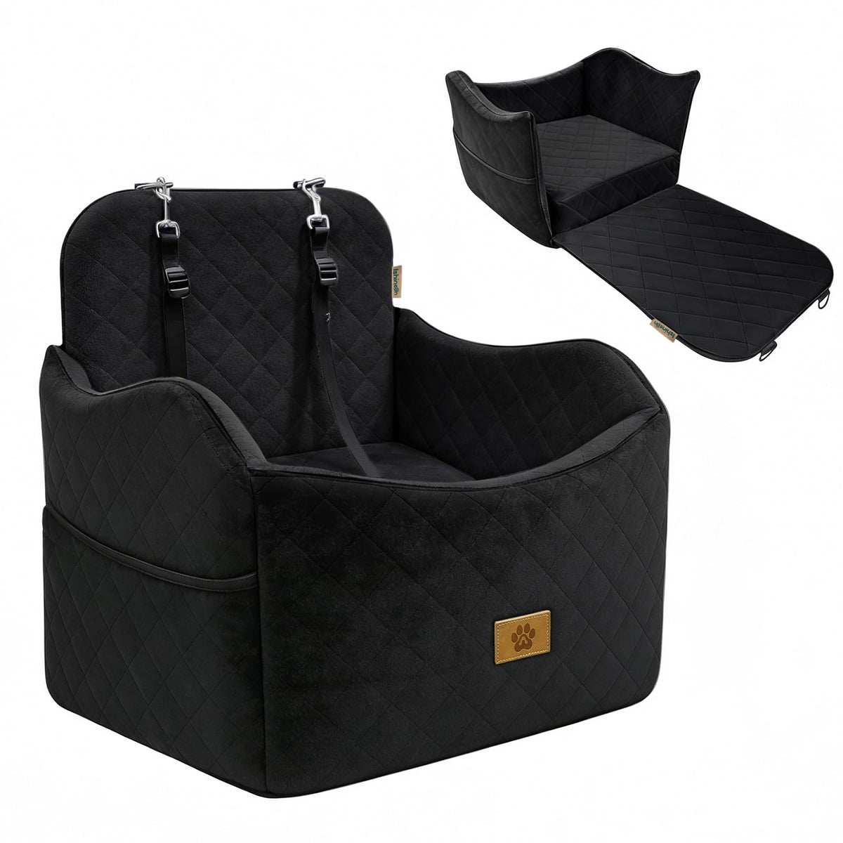 Ishineon dog seat memory foam provides cozy travel comfort for dogs on road trips.