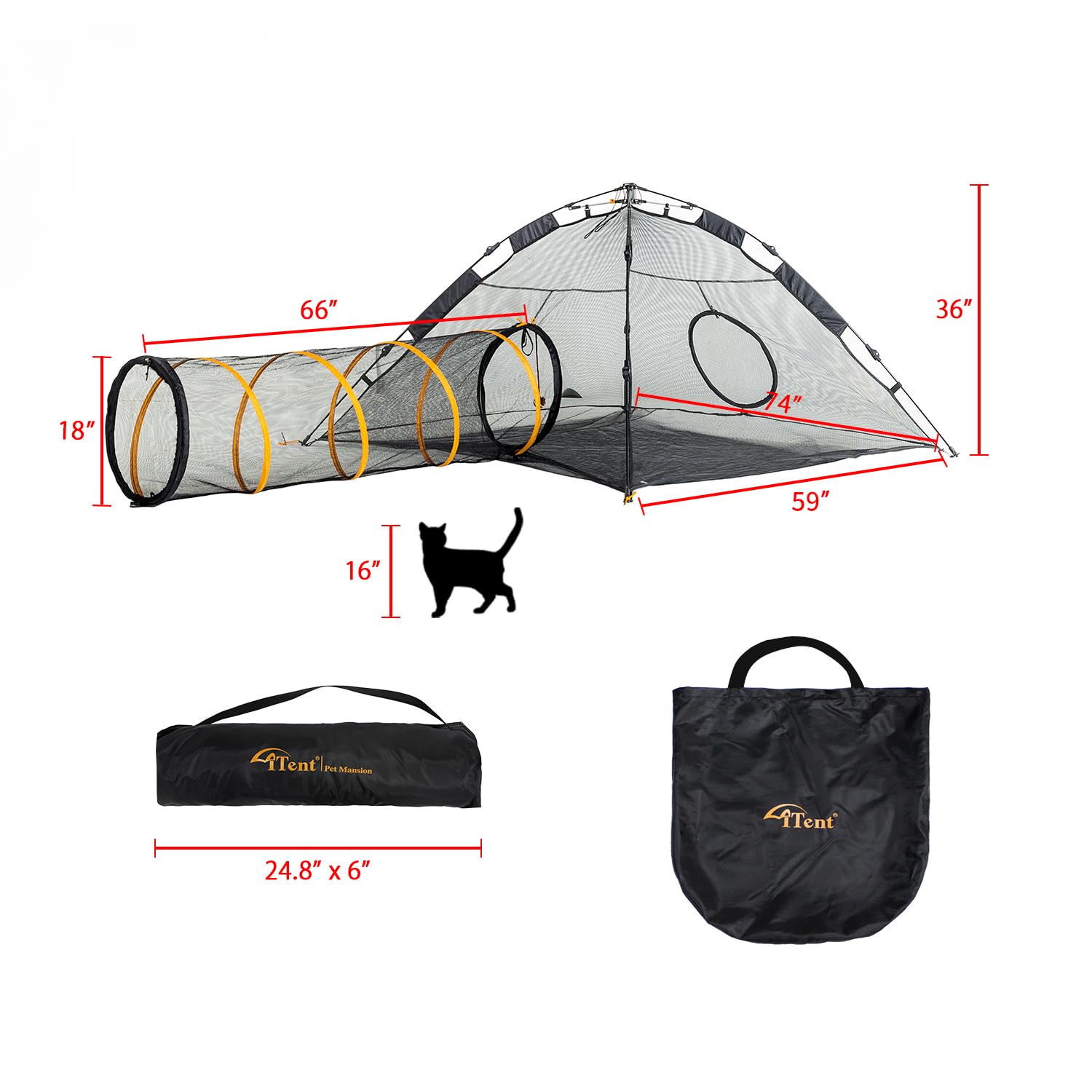 ITENT outdoor catio space supports roomy play areas.