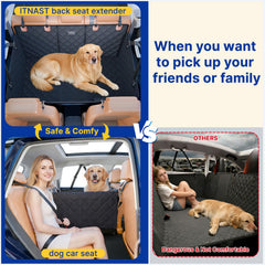 ITNAST foldable dog seat cover demonstrates easy seat conversion.