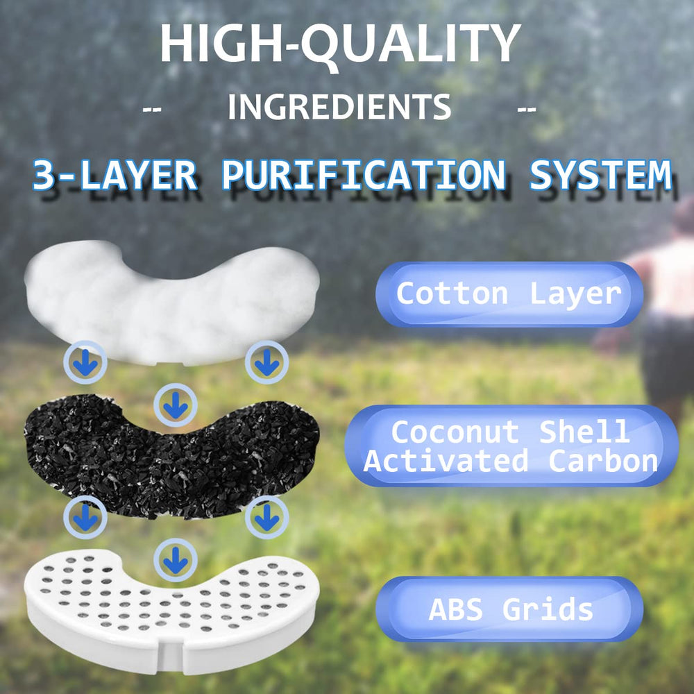 IT'S PURE EXPERT activated charcoal close-up shows filtration core for fresher water