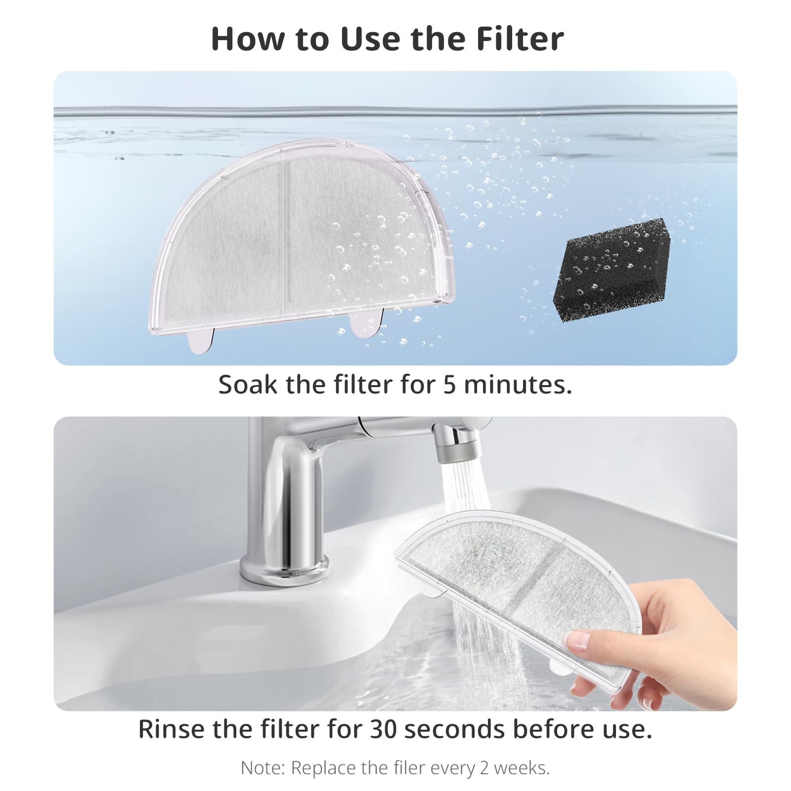 ITSCUTE easy-to-replace filter makes fountain maintenance quick.