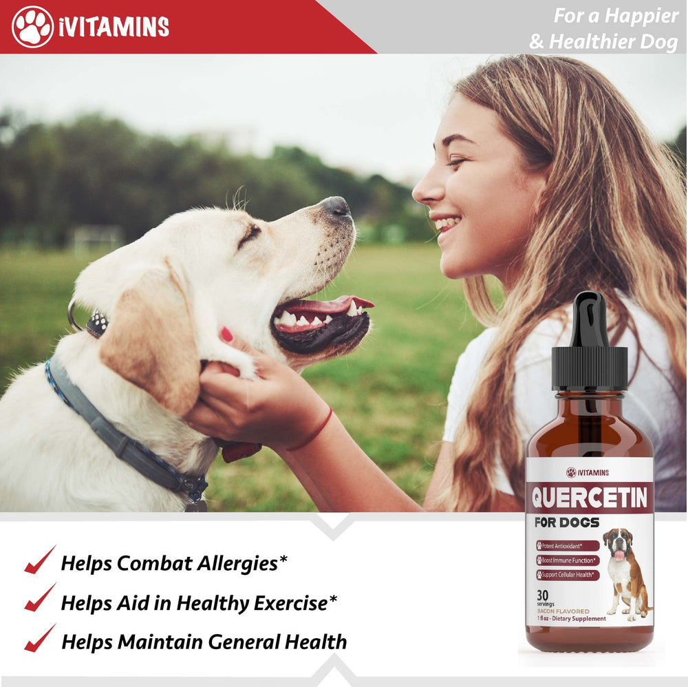 Quercetin for Dogs liquid drops provide fast absorption for daily immune support