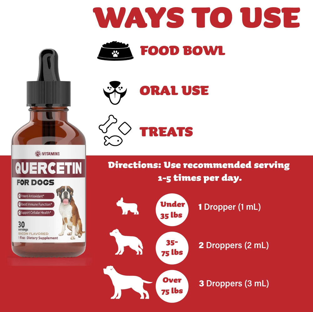 iVitamins Quercetin for Dogs non-GMO and sugar-free option for pet health