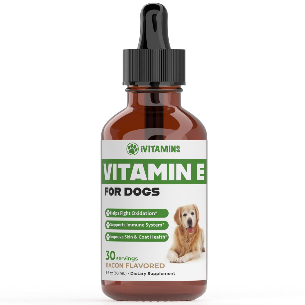iVitamins Vitamin E for Dogs bottle cap with dropper for easy dosing