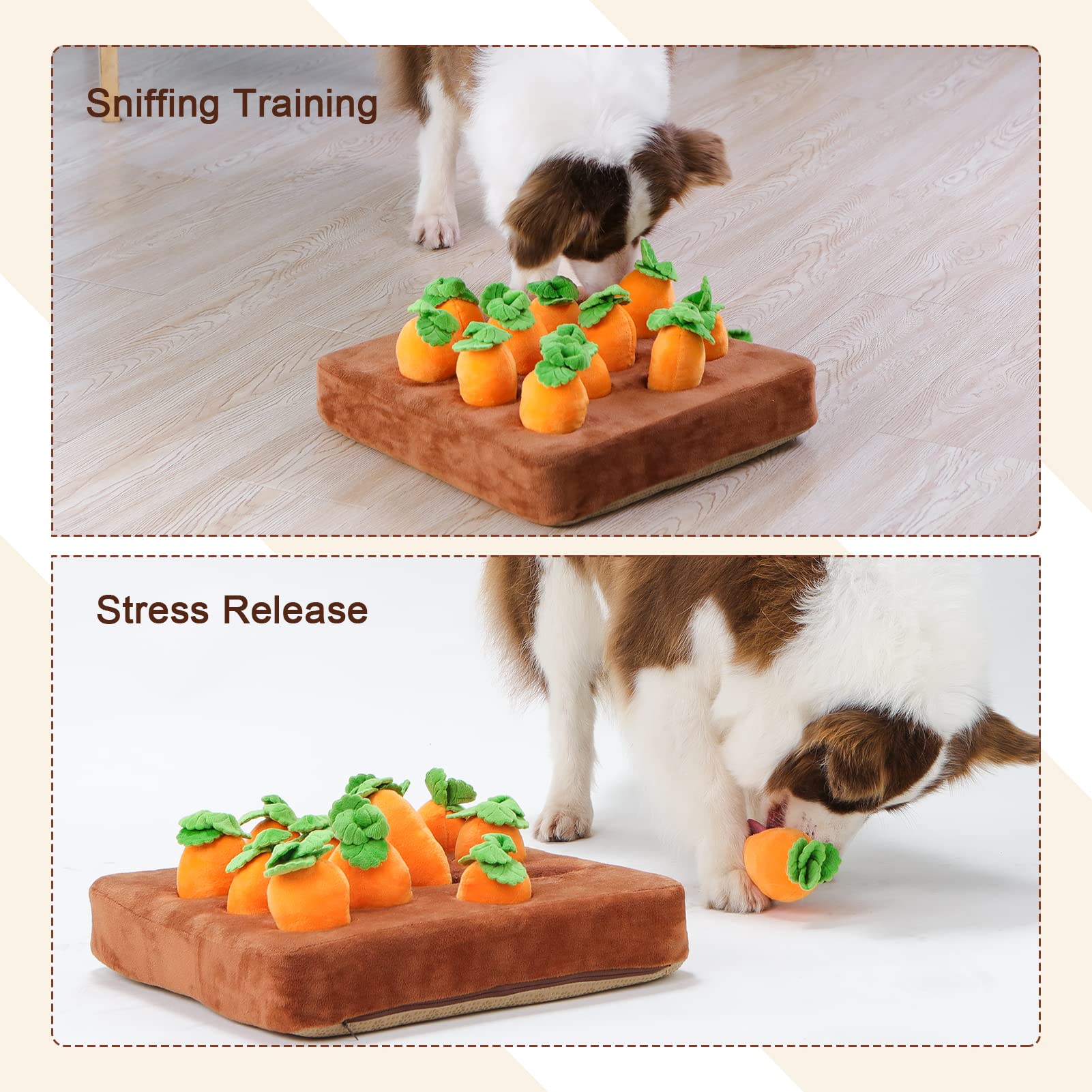 IVVIQQ non-slip bottom stabilizes nosework games on floors.