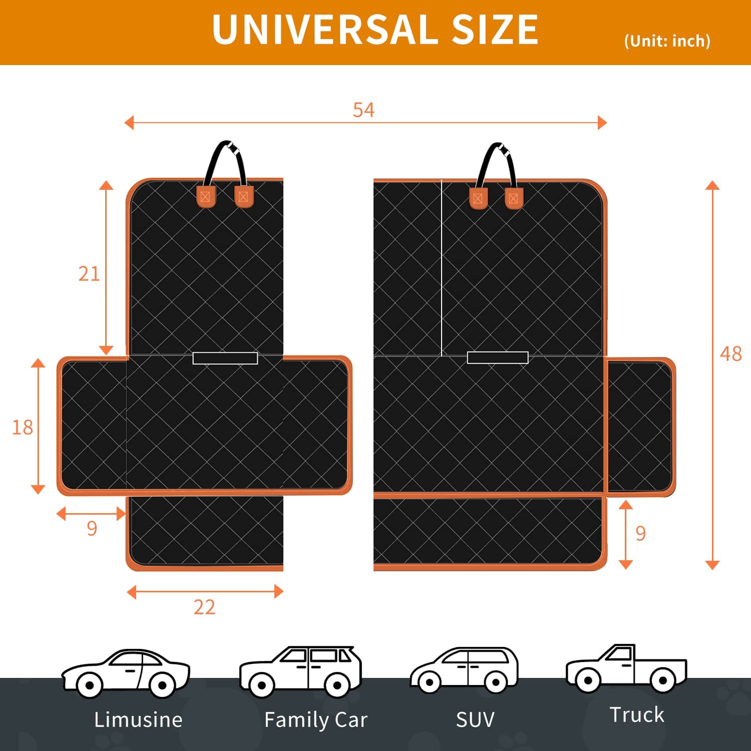 IVY&LANE dog car seat cover waterproof Oxford fabric blocks mud and liquids