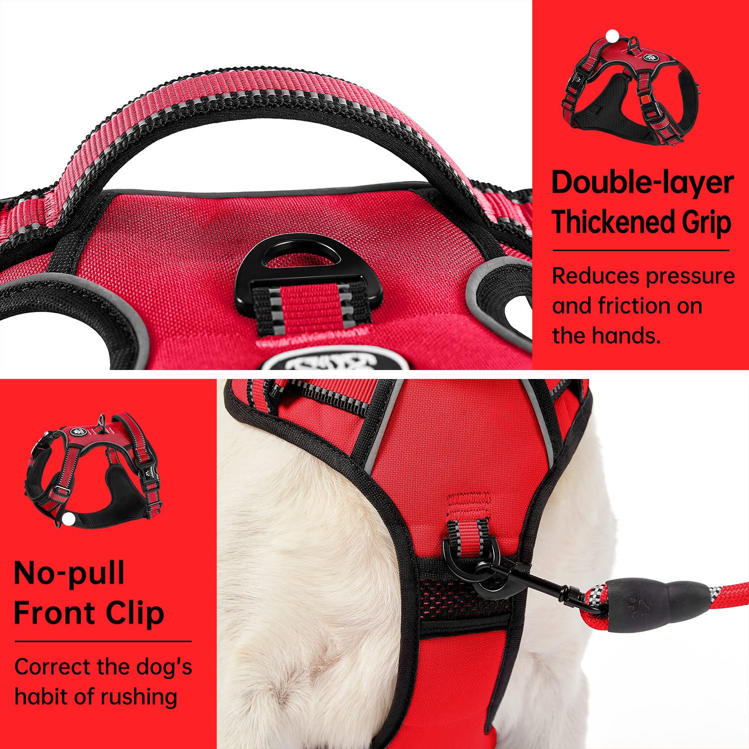IVY&LANE adjustable harness with soft handle for comfortable daily walks