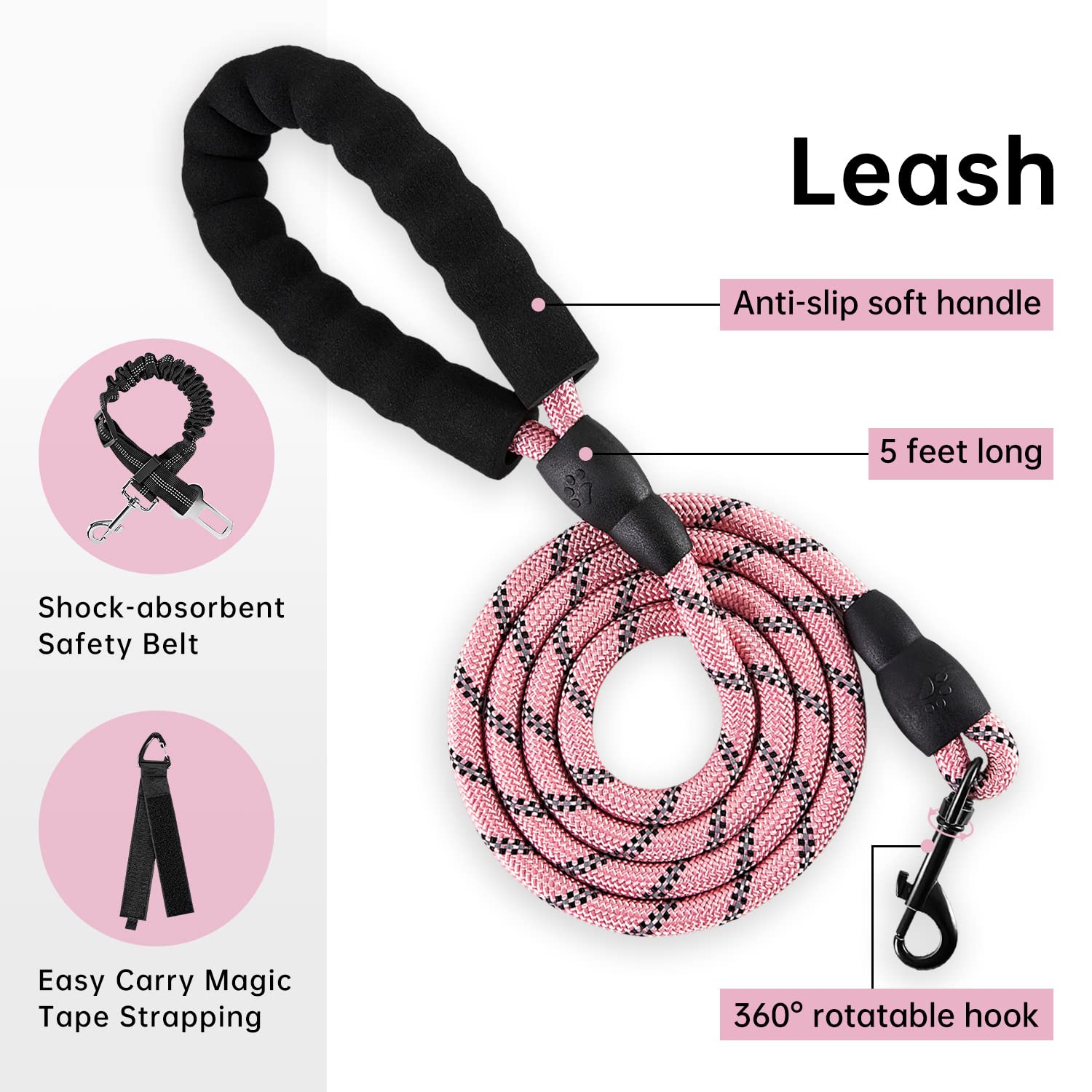 IVY&LANE No Pull Harness with leash and storage strap included for a complete set.
