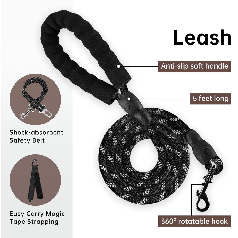 IVY&LANE Reflective Strips on Harness and Leash boost night visibility.