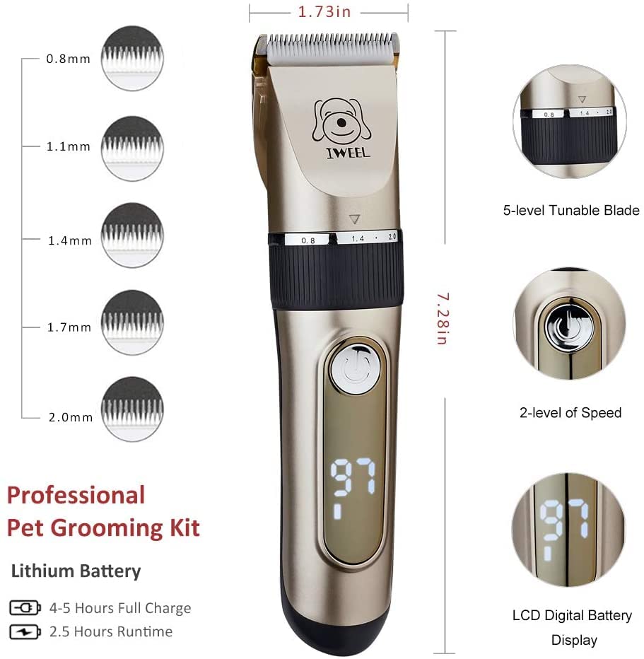 IWEEL Dog Clippers cordless design for flexible grooming anywhere