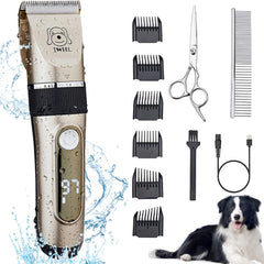IWEEL Dog Clippers full kit view for easy at-home grooming of pets