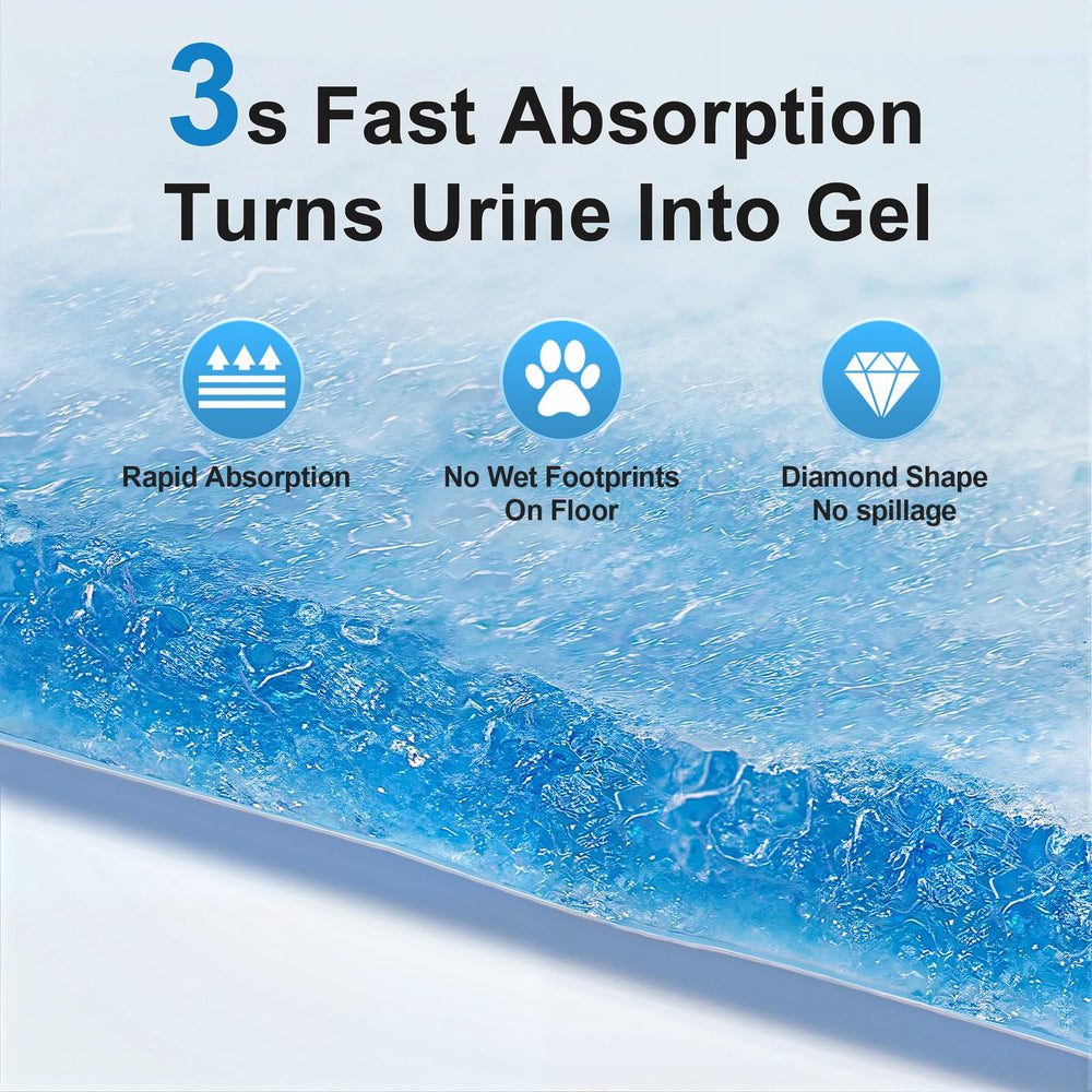 iweepet 36 by 36 inch extra-large pad covers ample floor area.