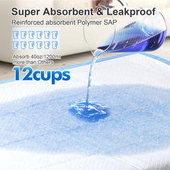 iweepet 6-layer pee pad with quick absorption and durable construction.