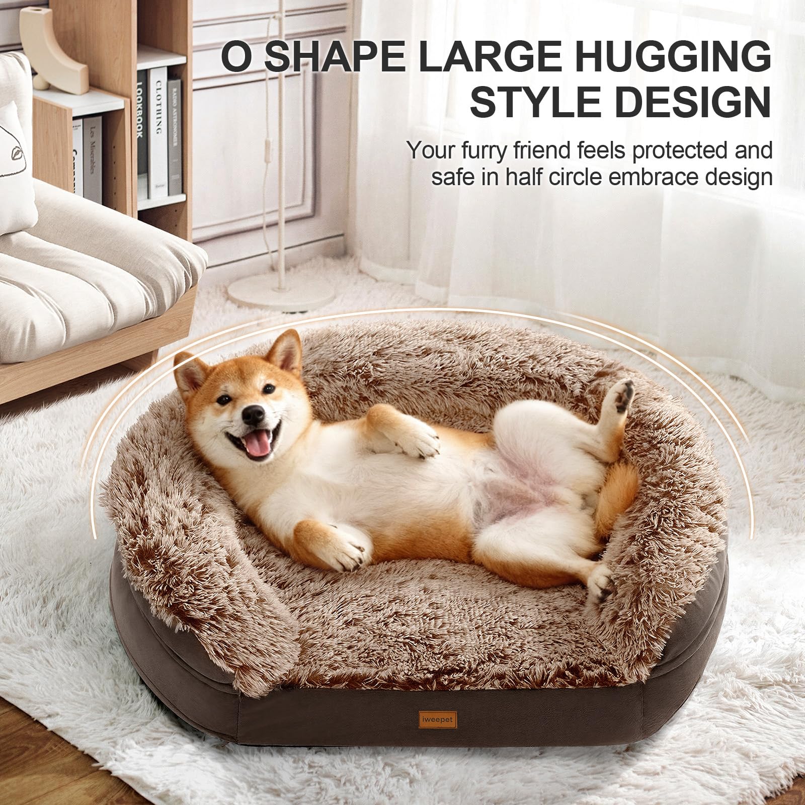 Iweepet half-round dog bed design enhances security and cozy sleep.