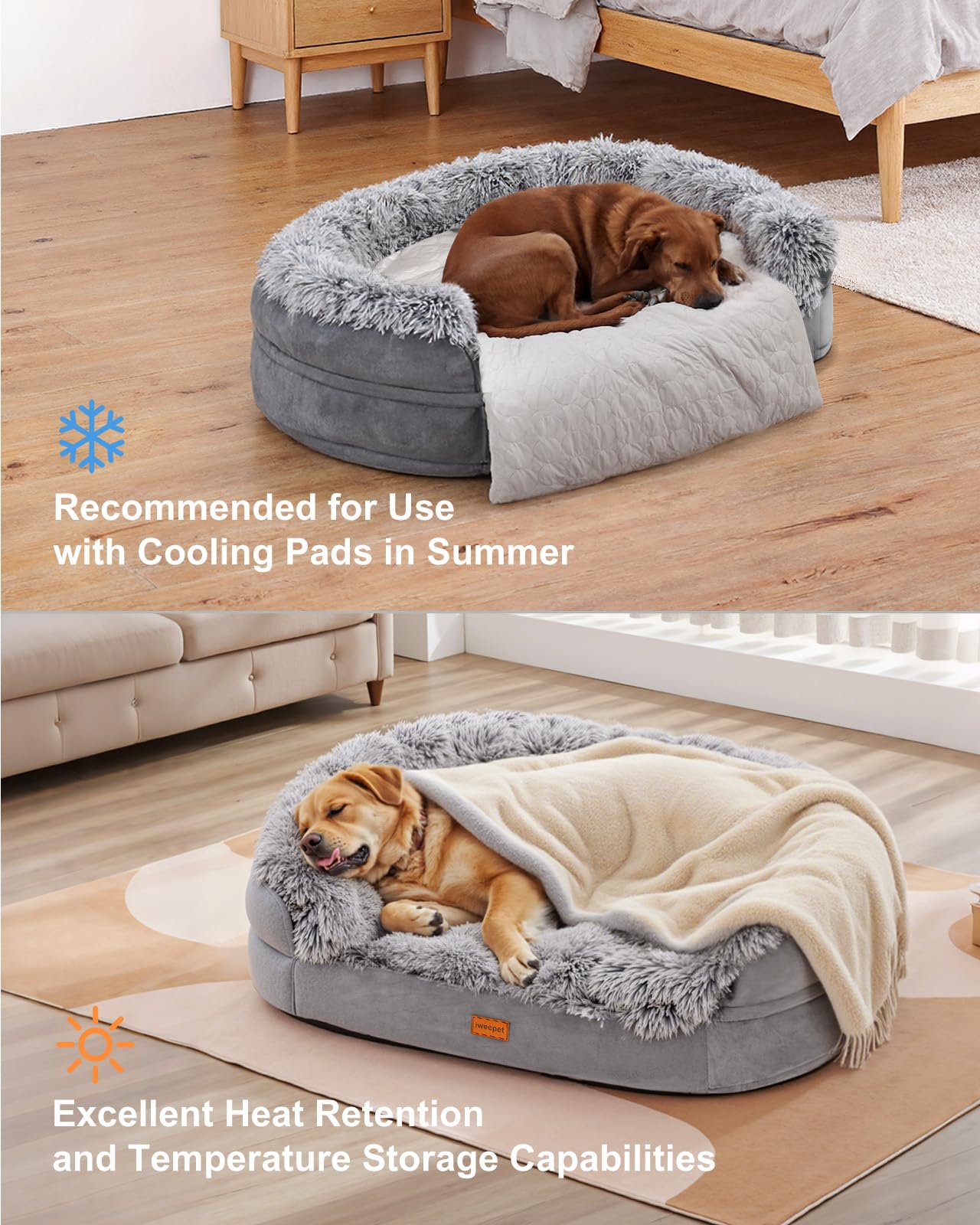 iweepet non-slip bottom prevents sliding on slick floors