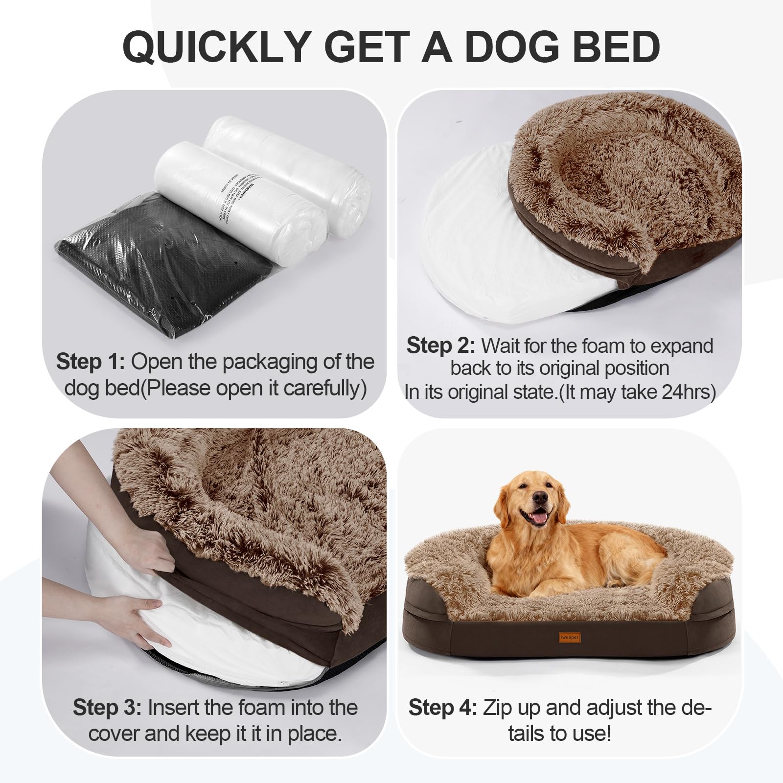 Iweepet bed suits puppies, seniors, and recovering dogs at home.