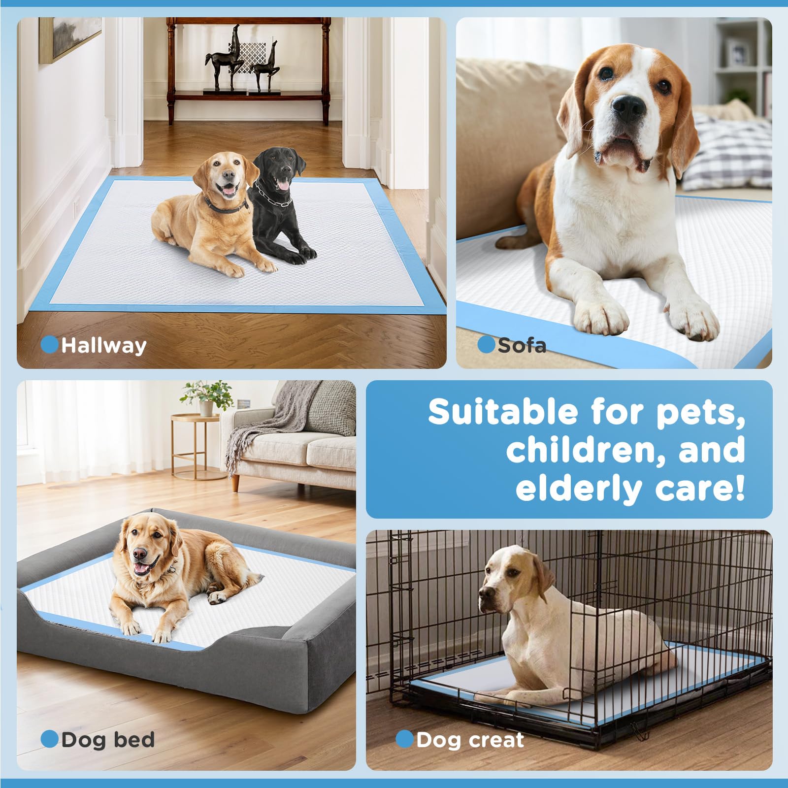 Iweepet large disposable pads guard car interiors and furniture from accidents.