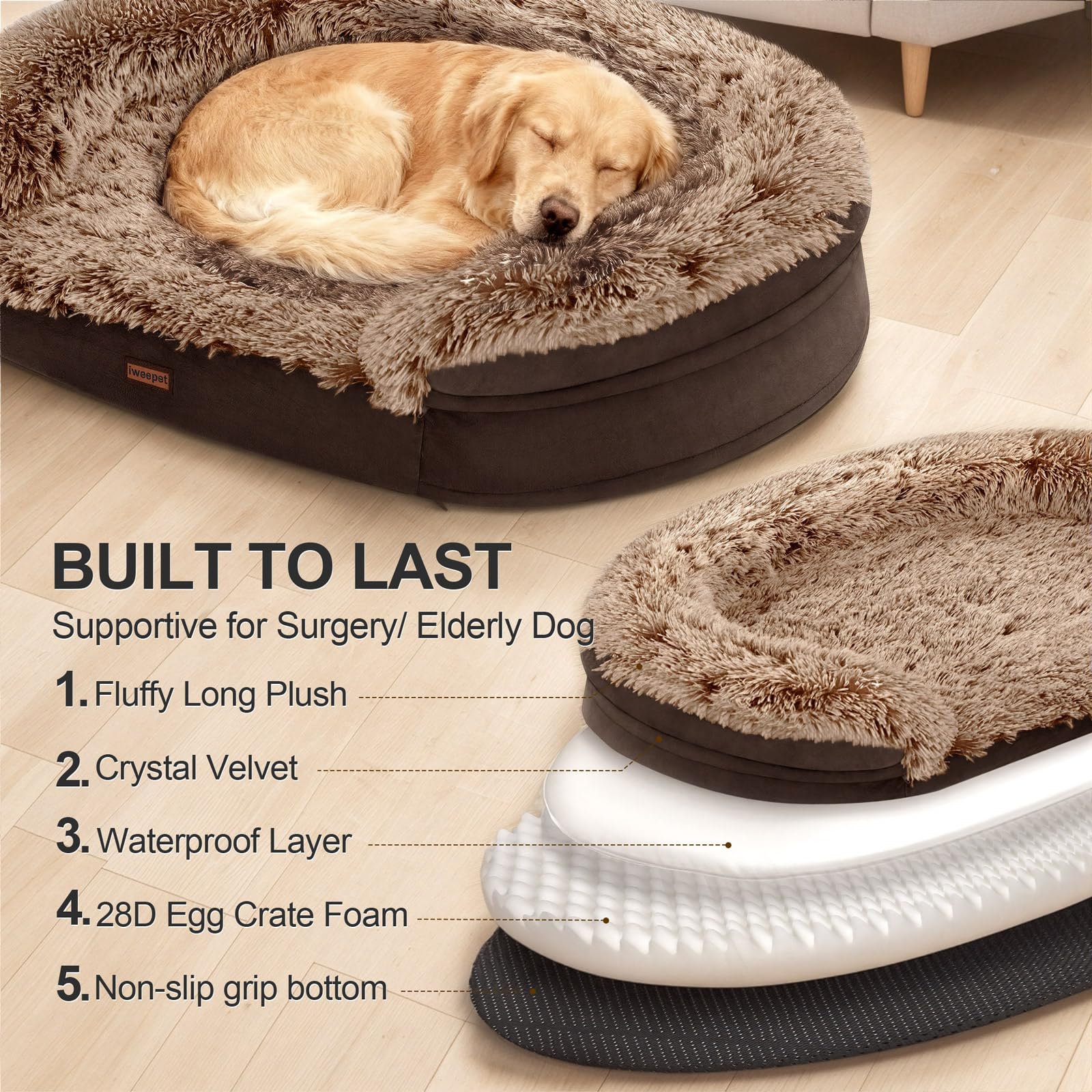 iweepet bolster edges support head and neck for lounging