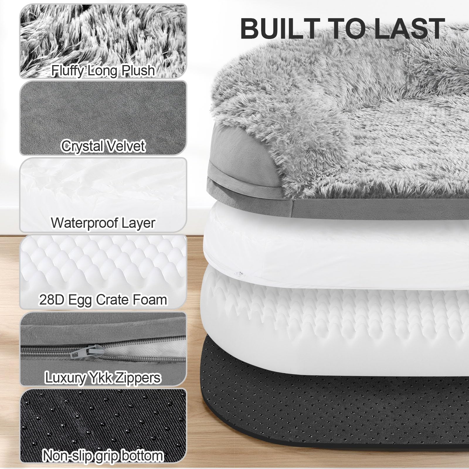 Iweepet four sizes dog bed displayed for different breeds