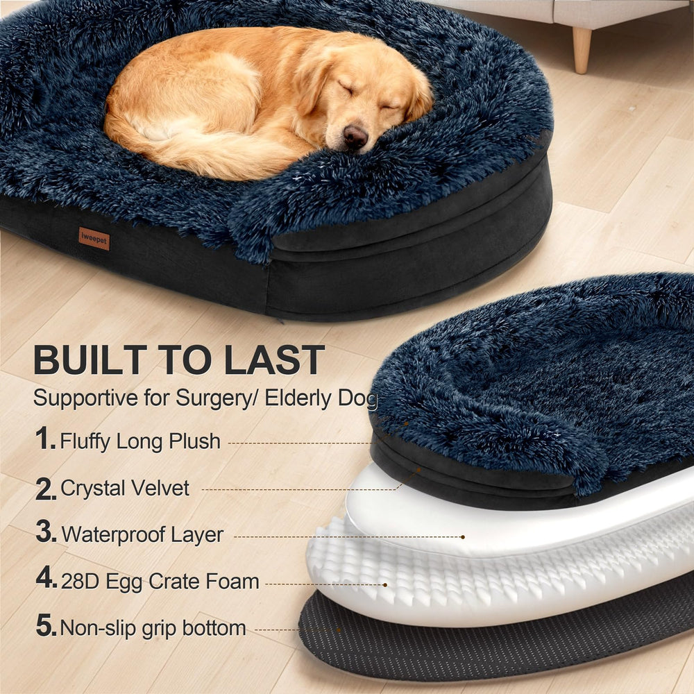 Iweepet size guide illustrating four large-breed options