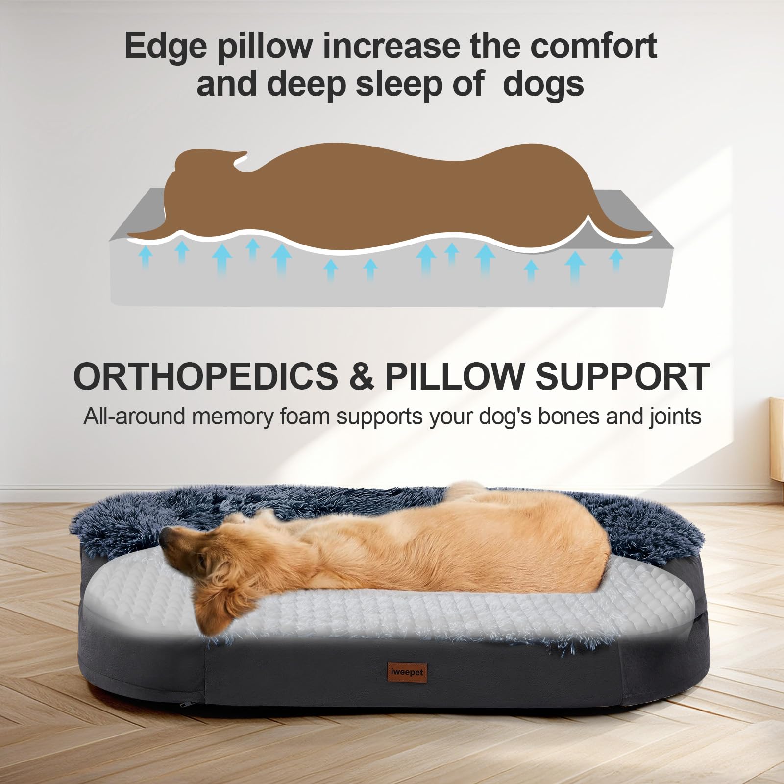 Iweepet waterproof lining detail protecting foam from accidents