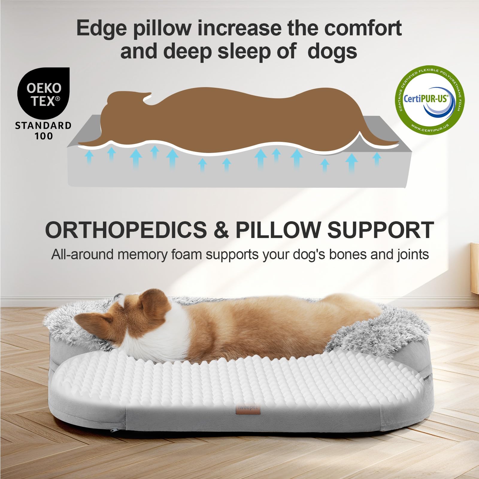 Iweepet waterproof lining protecting foam from spills and messes