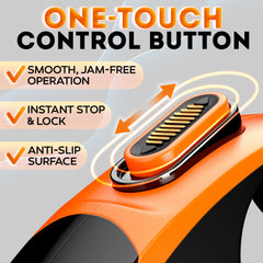 One-click brake and lock system on IWOOFI leash for quick length adjustments