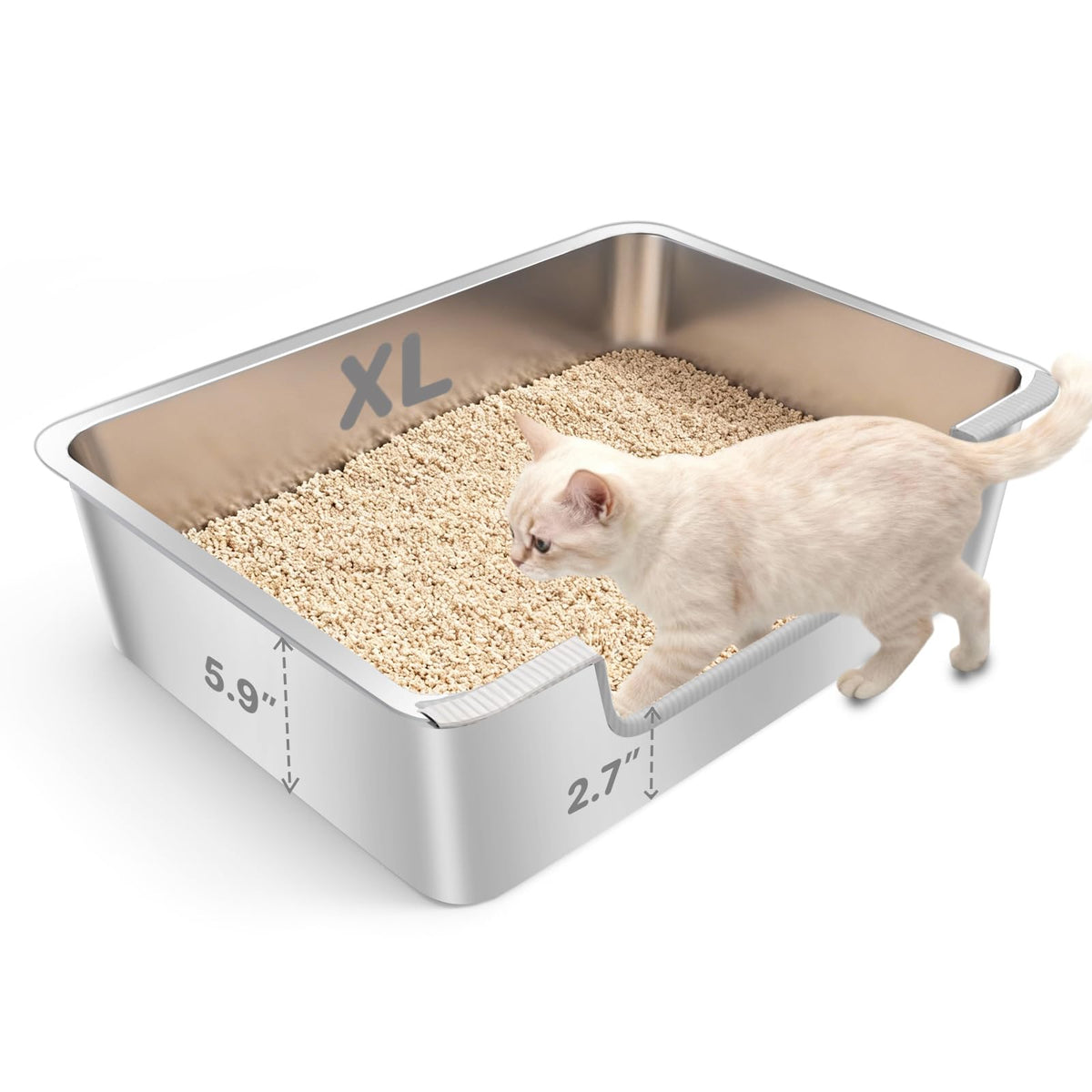 IXARO Low Entry Litter Box front view with ultra-low entry easing access.