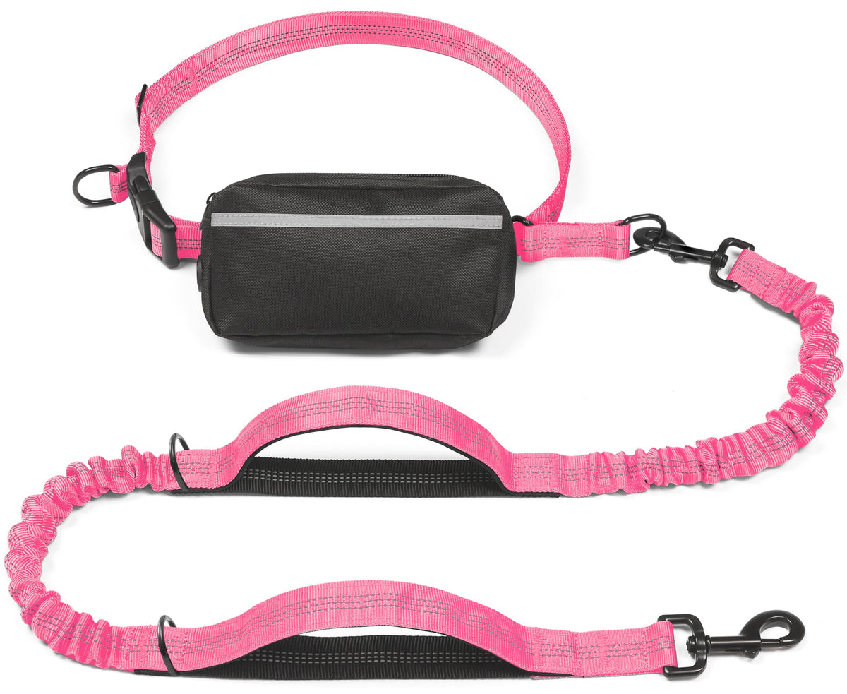 iYoShop hands-free leash with zipper pouch for easy on-the-go storage during walks