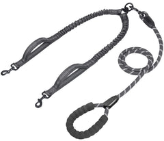 iyopets Double Dog Leash with traffic handles for steady crowd control.