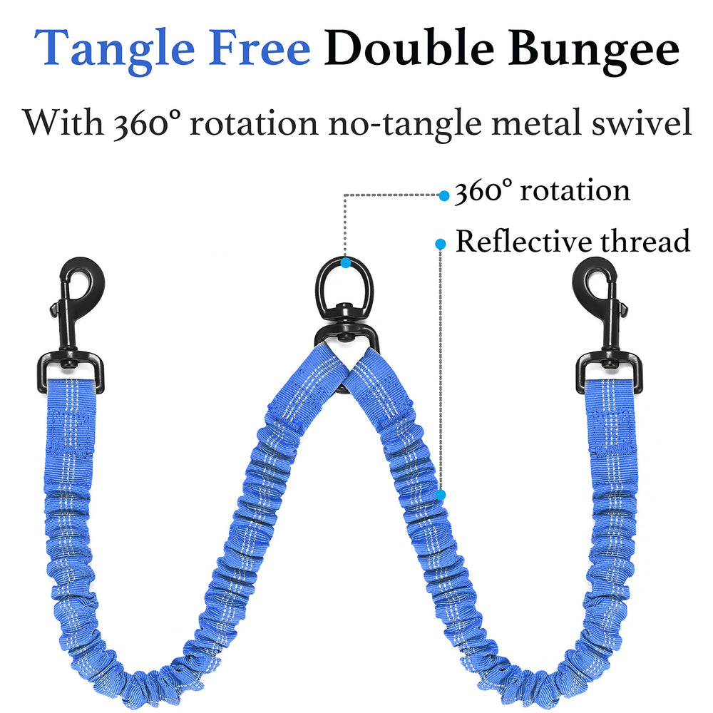 iYoShop Dual Dog Leash comfort padded handles for long walks