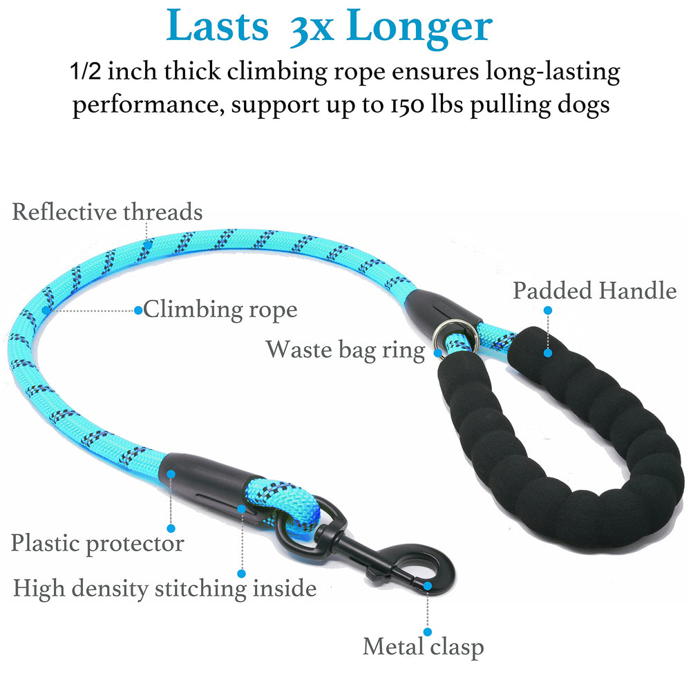 iYoShop Dual Dog Leash shows double bungee extension absorbing shocks during runs.