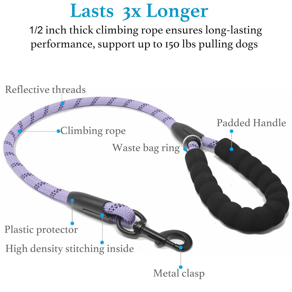 iYoShop Dual Dog Leash durable rope and woven nylon ensure lasting daily use.