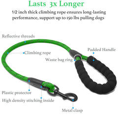 iyoshop Dual Dog Leash heavy-duty rope construction for durability.