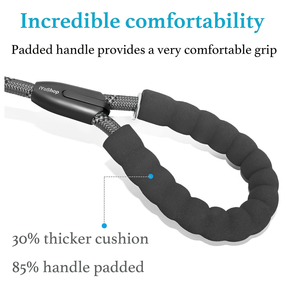 iYoShop Dual Dog Leash padded handles provide comfortable grip and protection