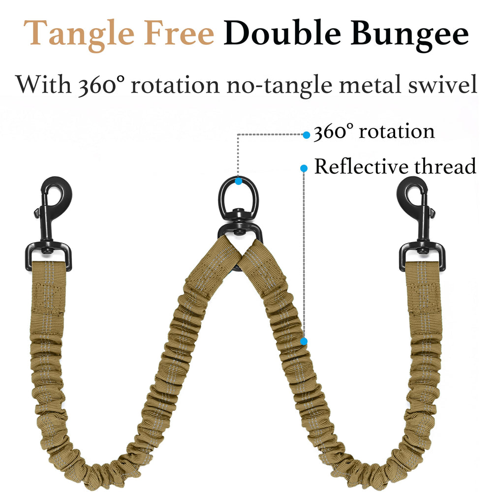 iYoShop Dual Dog Leash padded handles for comfortable grip