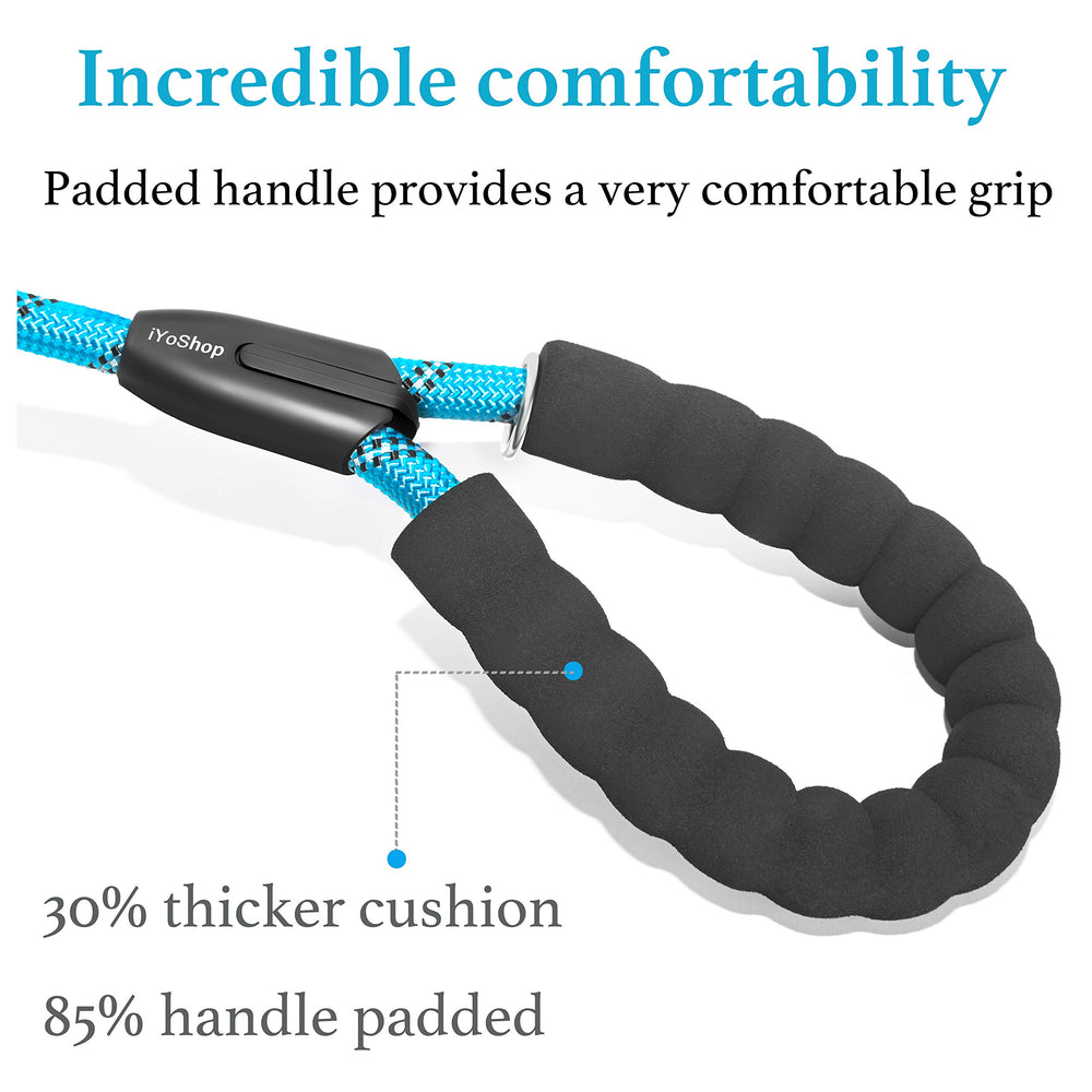 iYoShop Dual Dog Leash highlights heavy-duty rope for durability and easy cleaning.