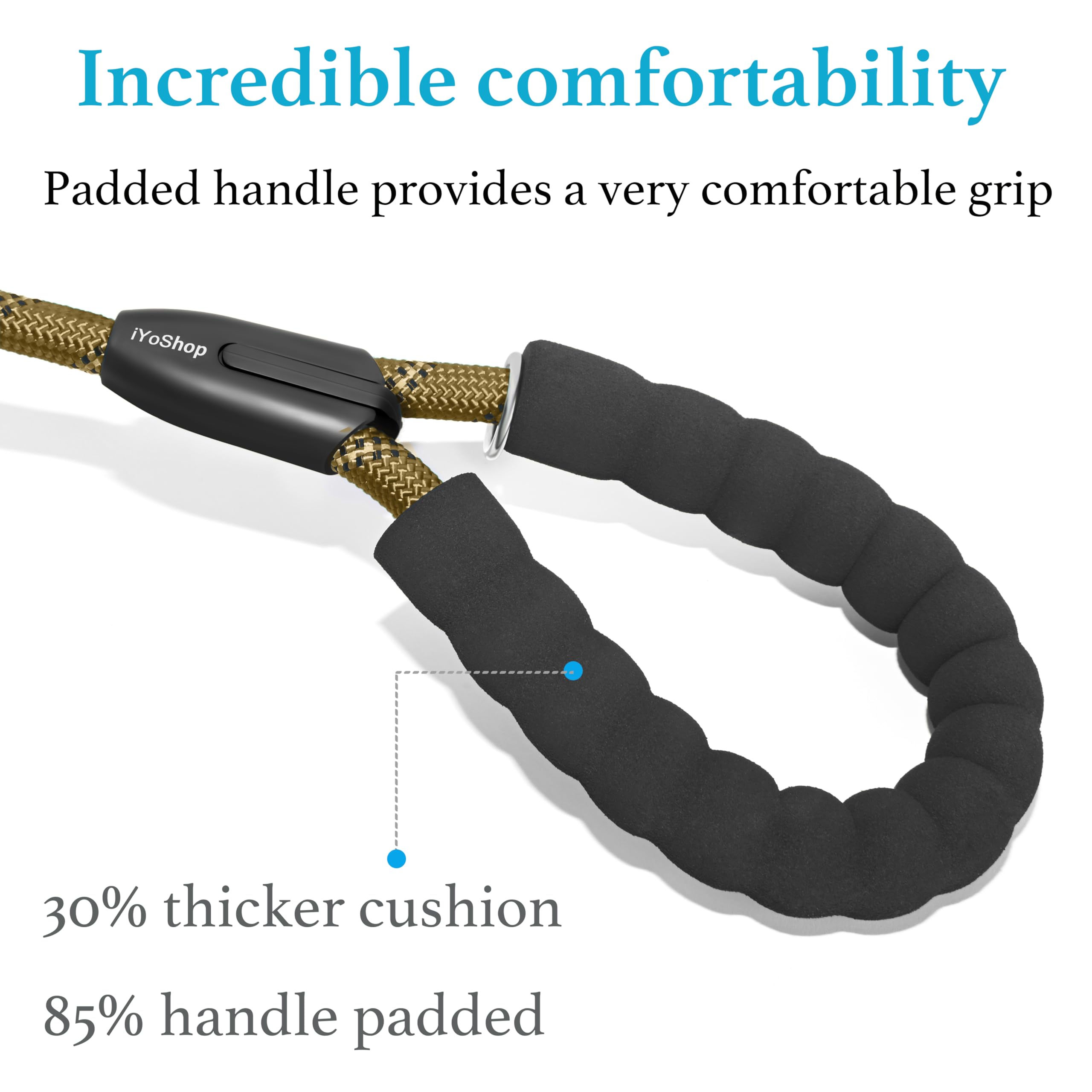 iYoShop Dual Dog Leash shock-absorbing extension reduces pull impact