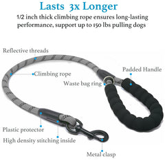 iYoShop Dual Dog Leash tangle-free clasp keeps dogs moving freely side to side