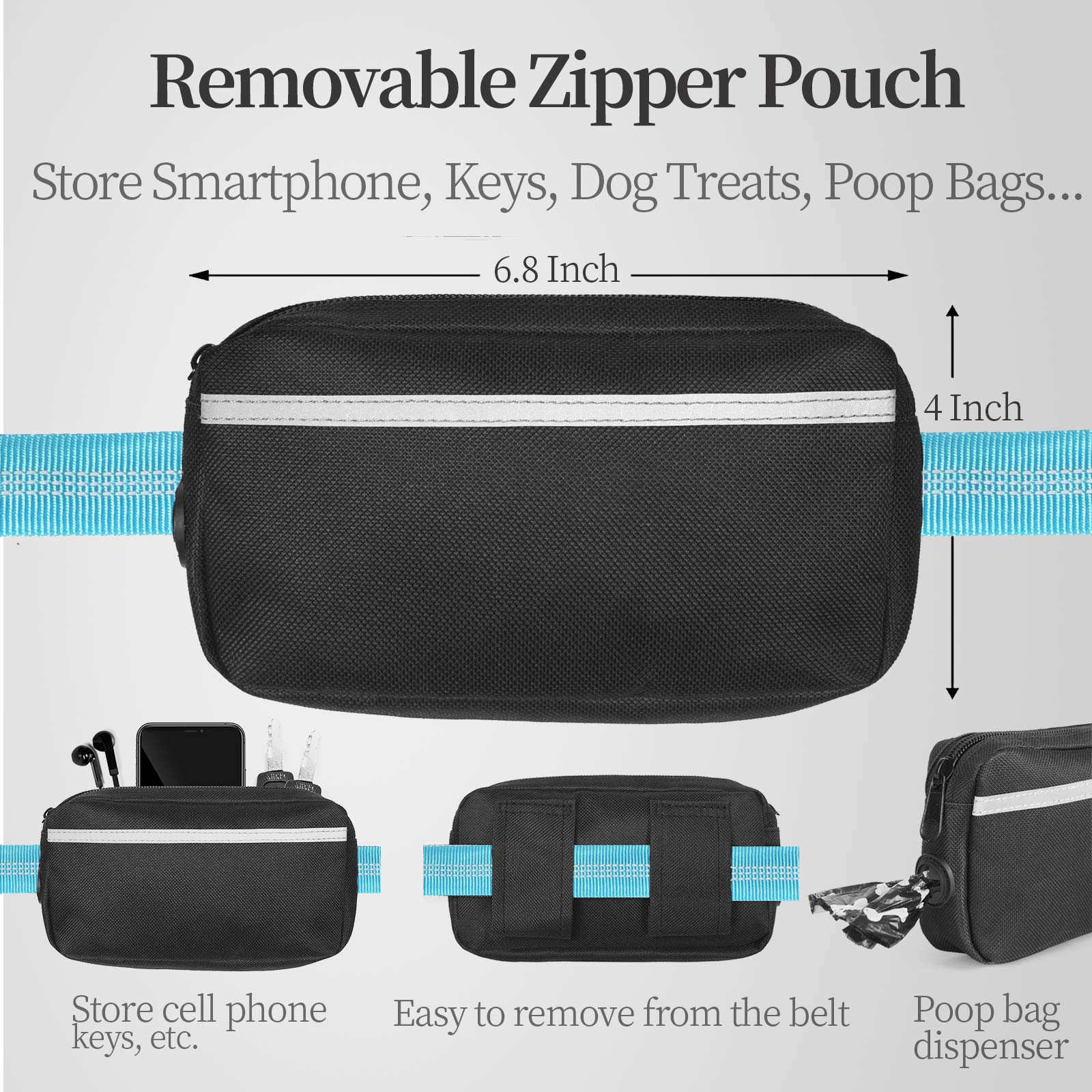 iYoShop dual padded handles for comfortable grip during walks and runs