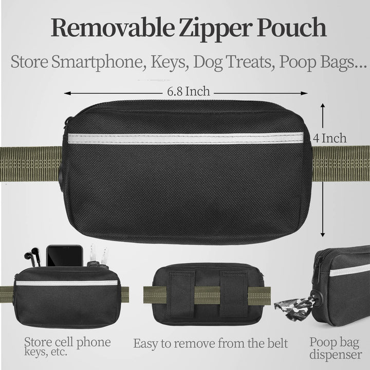 iYoShop leash with double shock absorbers reduces tugging during jogs