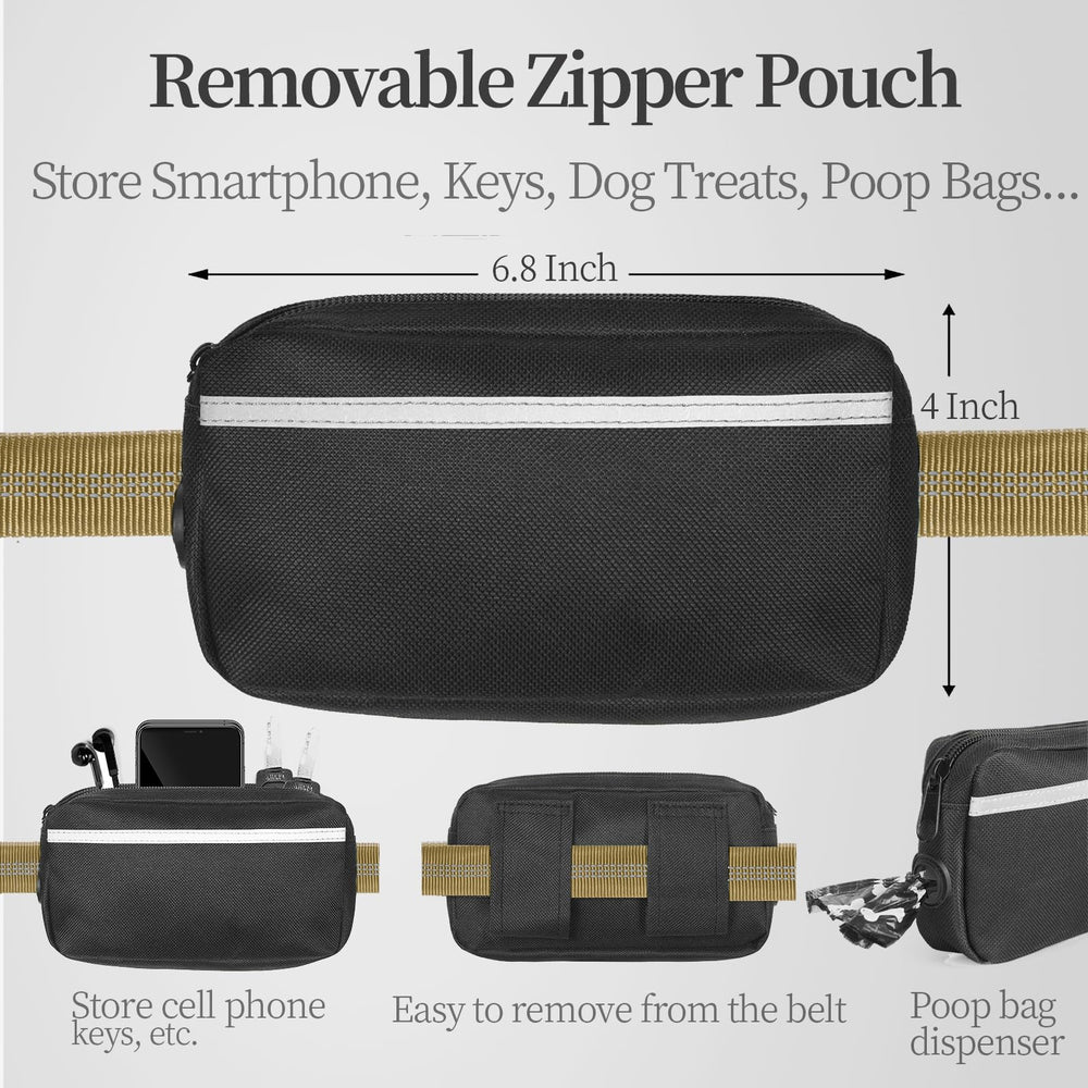 iYoShop leash with dual padded handles provides comfortable grip on runs