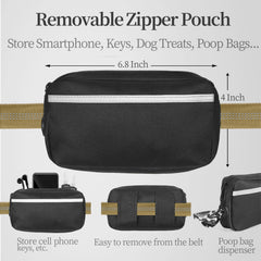 iYoShop leash with dual padded handles provides comfortable grip on runs